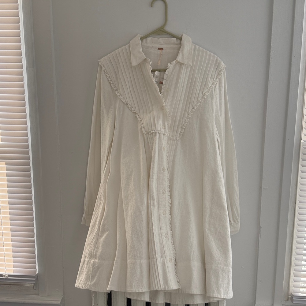 Free People Off White Button Down Dress. XS, NWT baby doll styling. - Picture 5 of 12